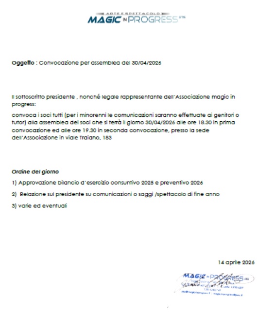 convocazione assemblea 30 aprile 2025
